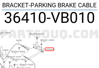 Nissan 36410VB010 BRACKET-PARKING BRAKE CABLE