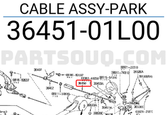 Nissan 3645101L00 CABLE ASSY-PARK