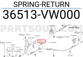 Nissan 36513VW000 SPRING-RETURN
