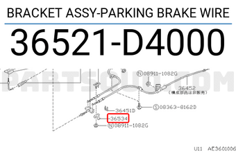 Nissan 36521D4000 BRACKET ASSY-PARKING BRAKE WIRE