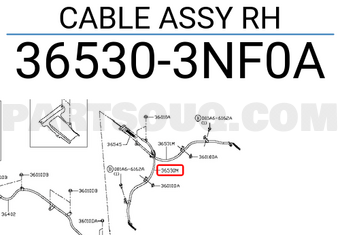 Nissan 365303NF0A CABLE ASSY RH