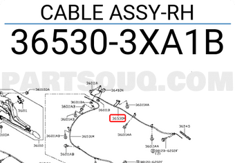 Nissan 365303XA1B CABLE ASSY-RH