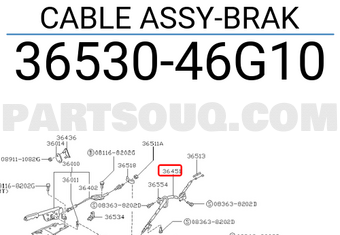 Nissan 3653046G10 CABLE ASSY-BRAK