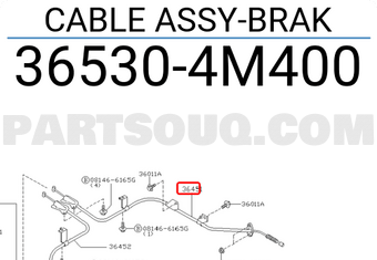 Nissan 365304M400 CABLE ASSY-BRAK