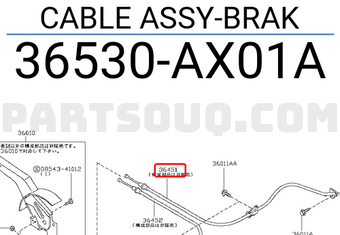 Nissan 36530AX01A CABLE ASSY-BRAK