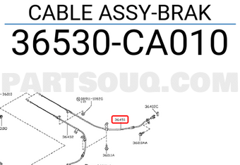 Nissan 36530CA010 CABLE ASSY-BRAK