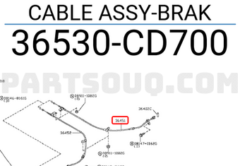 Nissan 36530CD700 CABLE ASSY-BRAK