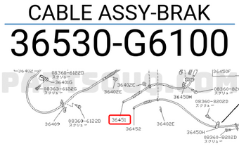 Nissan 36530G6100 CABLE ASSY-BRAK
