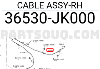 Nissan 36530JK000 CABLE ASSY-RH