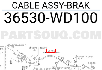 Nissan 36530WD100 CABLE ASSY-BRAK