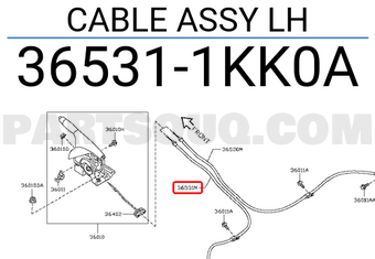 Nissan 365311KK0A CABLE ASSY LH
