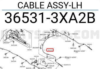 Nissan 365313XA2B CABLE ASSY-LH