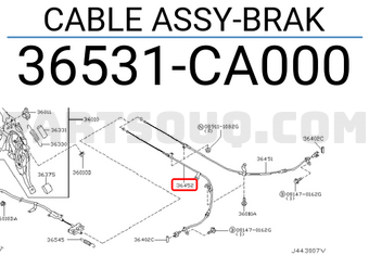 Nissan 36531CA000 CABLE ASSY-BRAK