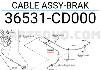 Nissan 36531CD000 CABLE ASSY-BRAK