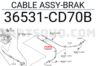 Nissan 36531CD70B CABLE ASSY-BRAK