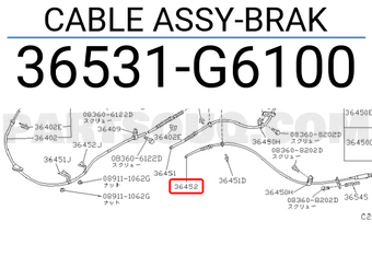Nissan 36531G6100 CABLE ASSY-BRAK