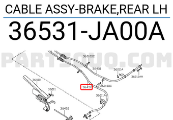 Nissan 36531JA00A CABLE ASSY-BRAKE,REAR LH