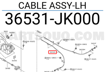 Nissan 36531JK000 CABLE ASSY-LH