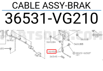 Nissan 36531VG210 CABLE ASSY-BRAK