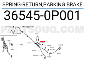 Nissan 365450P001 SPRING-RETURN,PARKING BRAKE