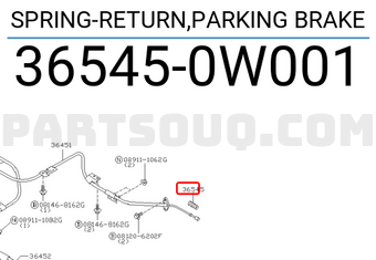 Nissan 365450W001 SPRING-RETURN,PARKING BRAKE