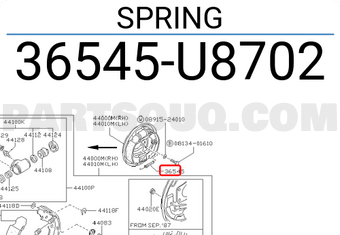 Nissan 36545U8702 SPRING