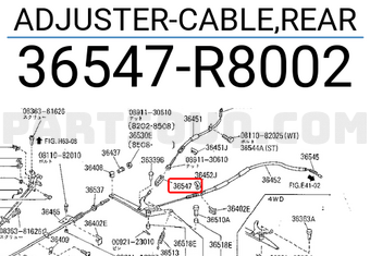 Nissan 36547R8002 ADJUSTER-CABLE,REAR