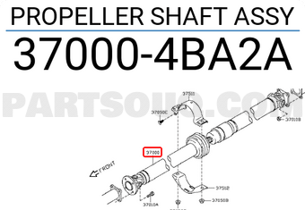 Nissan 370004BA2A PROPELLER SHAFT ASSY