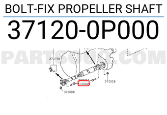 Nissan 371200P000 BOLT-FIX PROPELLER SHAFT