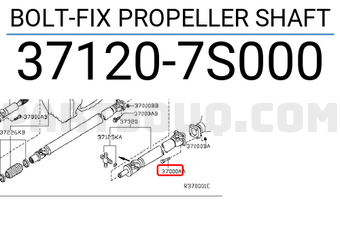 Nissan 371207S000 BOLT-FIX PROPELLER SHAFT