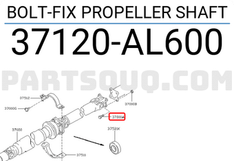 Nissan 37120AL600 BOLT-FIX PROPELLER SHAFT