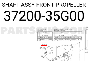 Nissan 3720035G00 SHAFT ASSY-FRONT PROPELLER
