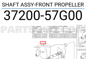 Nissan 3720057G00 SHAFT ASSY-FRONT PROPELLER
