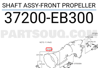 Nissan 37200EB300 SHAFT ASSY-FRONT PROPELLER