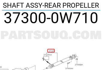 Nissan 373000W710 SHAFT ASSY-REAR PROPELLER