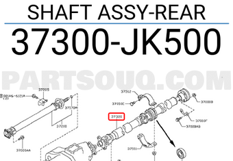 Nissan 37300JK500 SHAFT ASSY-REAR