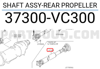 Nissan 37300VC300 SHAFT ASSY-REAR PROPELLER