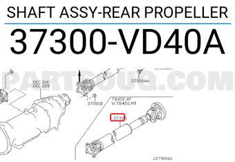Nissan 37300VD40A SHAFT ASSY-REAR PROPELLER