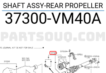 Nissan 37300VM40A SHAFT ASSY-REAR PROPELLER