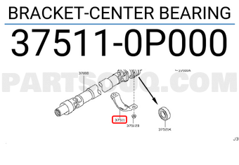 Nissan 375110P000 BRACKET-CENTER BEARING
