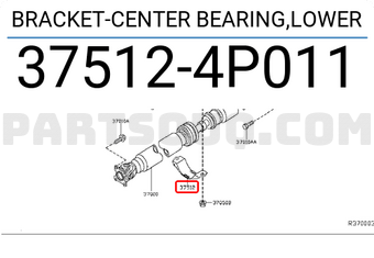 Nissan 375124P011 BRACKET-CENTER BEARING,LOWER