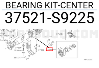 Nissan 37521S9225 BEARING KIT-CENTER