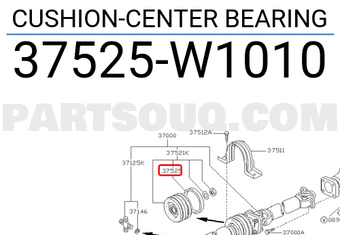 Nissan 37525W1010 CUSHION-CENTER BEARING