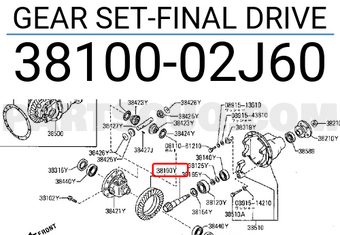 Nissan 3810002J60 GEAR SET-FINAL DRIVE