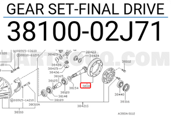 Nissan 3810002J71 GEAR SET-FINAL DRIVE