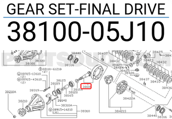 Nissan 3810005J10 GEAR SET-FINAL DRIVE
