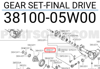 Nissan 3810005W00 GEAR SET-FINAL DRIVE