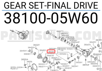 Nissan 3810005W60 GEAR SET-FINAL DRIVE