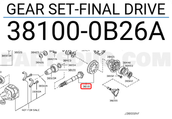 Nissan 381000B26A GEAR SET-FINAL DRIVE