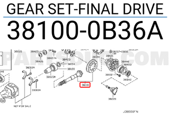 Nissan 381000B36A GEAR SET-FINAL DRIVE